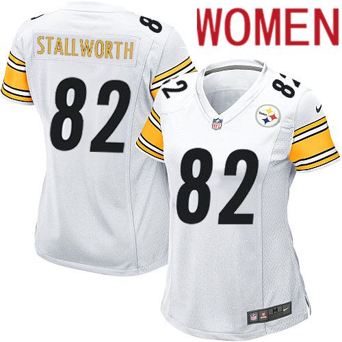 Women Pittsburgh Steelers #82 John Stallworth Nike White Game NFL Jersey->women nfl jersey->Women Jersey